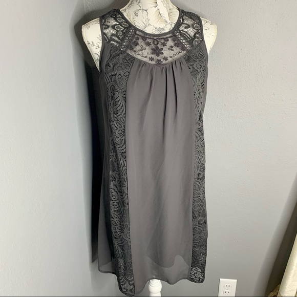 Maurices Dresses & Skirts - Maurices Gray Sleeveless Dress Sheath Lace Small